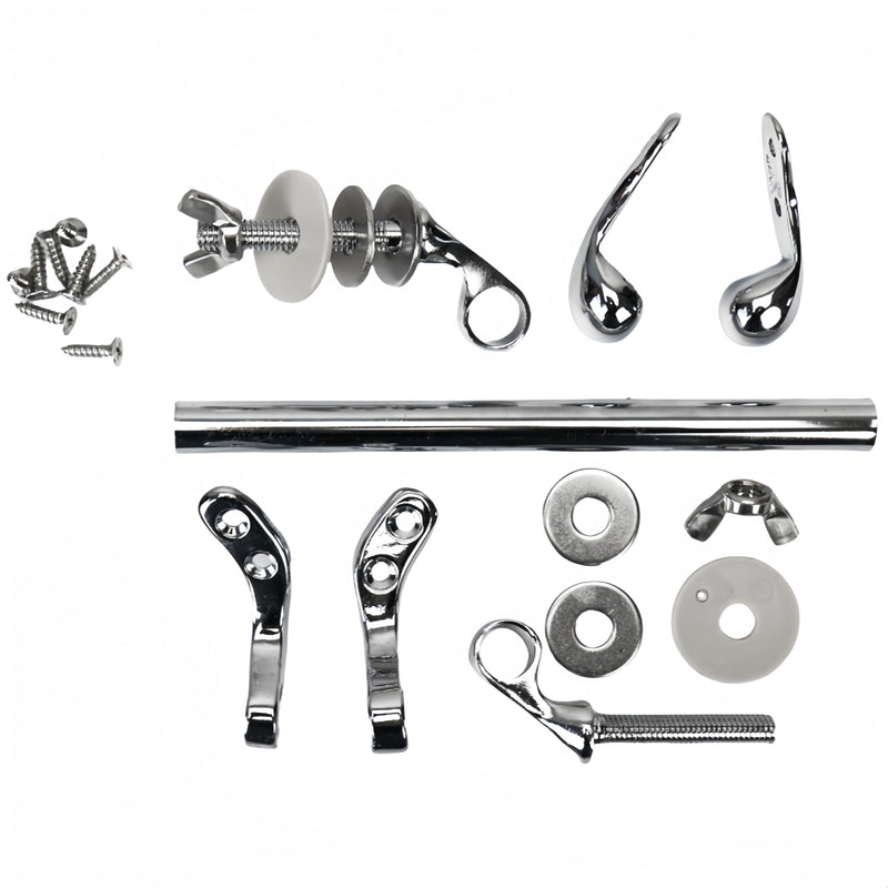 Toilet Seat Hinges, Resistant Chrome Finish, Fixed 140mm Standard Toilets Hole Distance, Easy Installation, Replacement Parts for Wood Toilet Seats (MFH01) MFH01