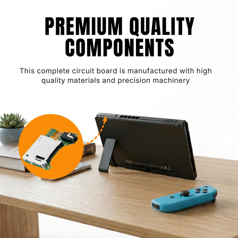Mcbazel Game Card Reader Slot Replacement for Nintendo Switch HAC-001, Game Cartridge Board with Headphone Jack Connector, Full DIY Repair Tool Kit for Reading Error & No Audio Issues (NOT for OLED/Lite)