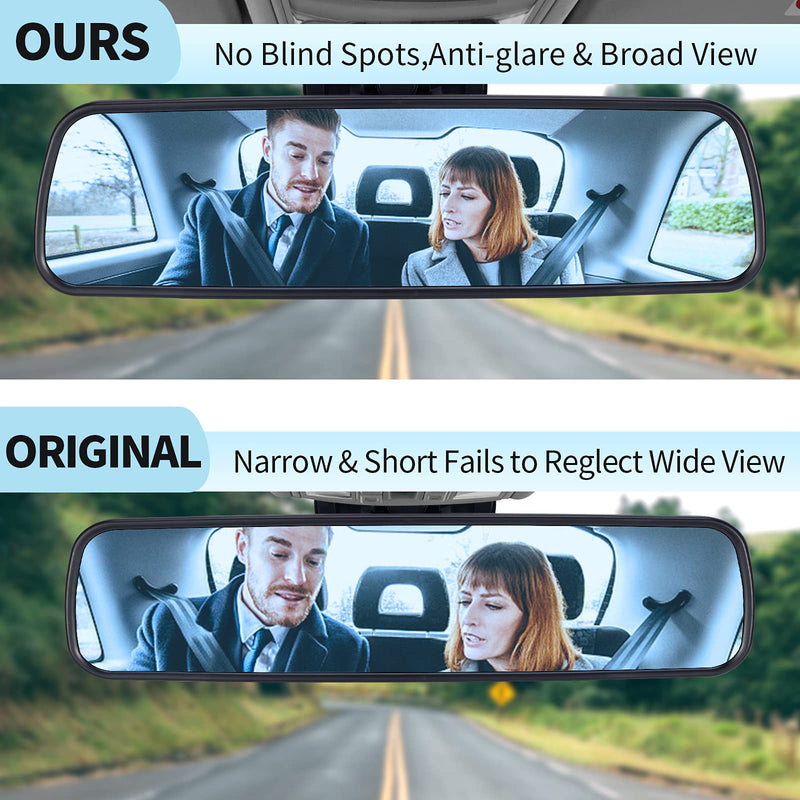 Universal Rear View Mirror with Suction Cup - Anti-Glare Interior Mirror for Car, Truck, SUV & Boats - 9.76" (248mm) 12IN Blue