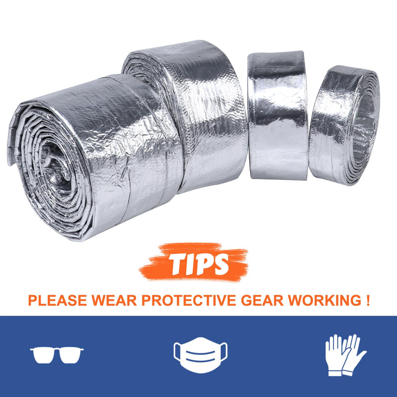 Automotive Aluminum Heat Shield Sleeve Wrap Wire Up to 485 °F, Cable Heat Shield Fire Sleeve Heat Resistance Silver Inner Diameter (1/2" 12Ft) 1/2" 12Ft