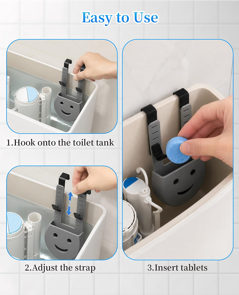2 PCS Toilet Tank Tablet Holder, Silicone Hanging Toilet Tablet Bowl Holder for Inside Tank