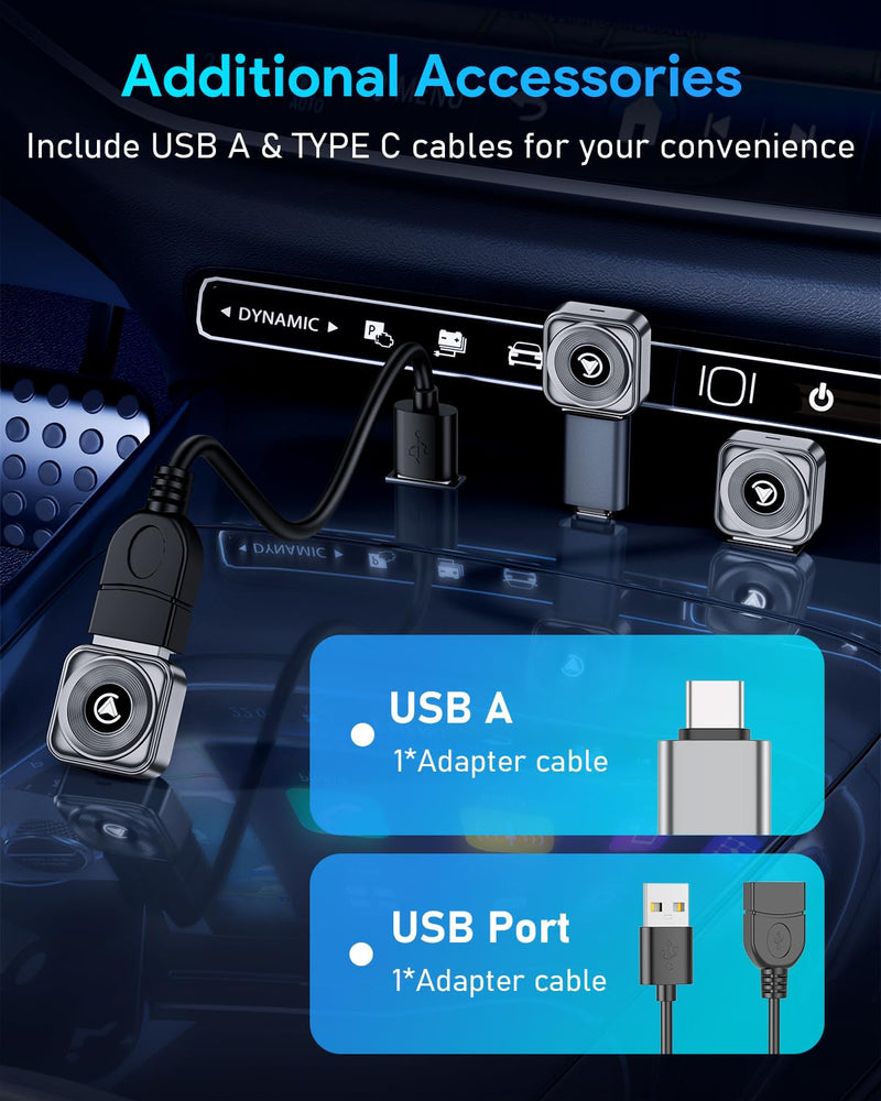 Wireless CarPlay Adapter—Ultra Mini(60% Reduced Size),2026 2-in-1 Android Auto Adapter, 3X Automatic Connection Navigation, Plug and Play, Compatible with iOS 10+, Android 11+