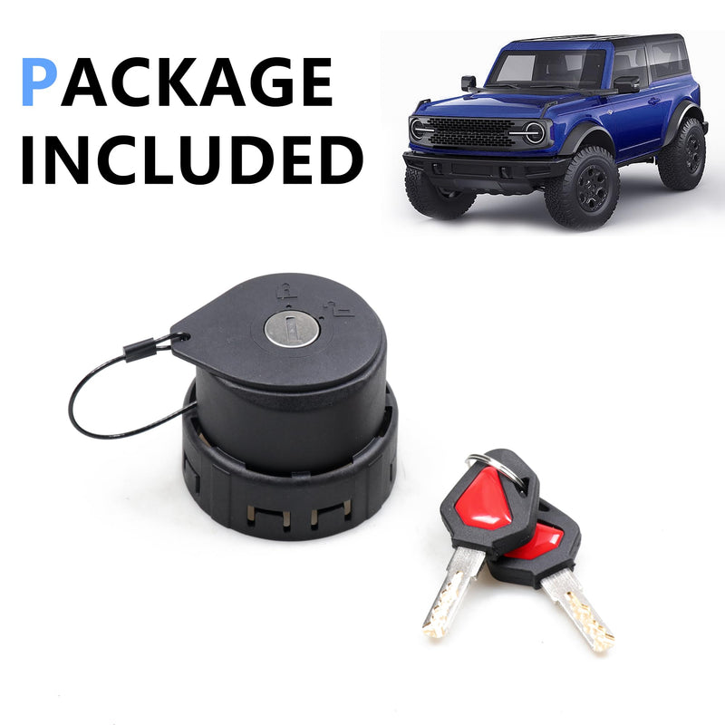 Locking Gas Cap with Key for Bronco, Anti-Theft Locking Fuel Cap Gas Tank Lock for 2021 2022 2023 2024 2025 2026 Ford Bronco Accessories (Not For Raptor,Maverick) Fit 2.31" Threaded Hole