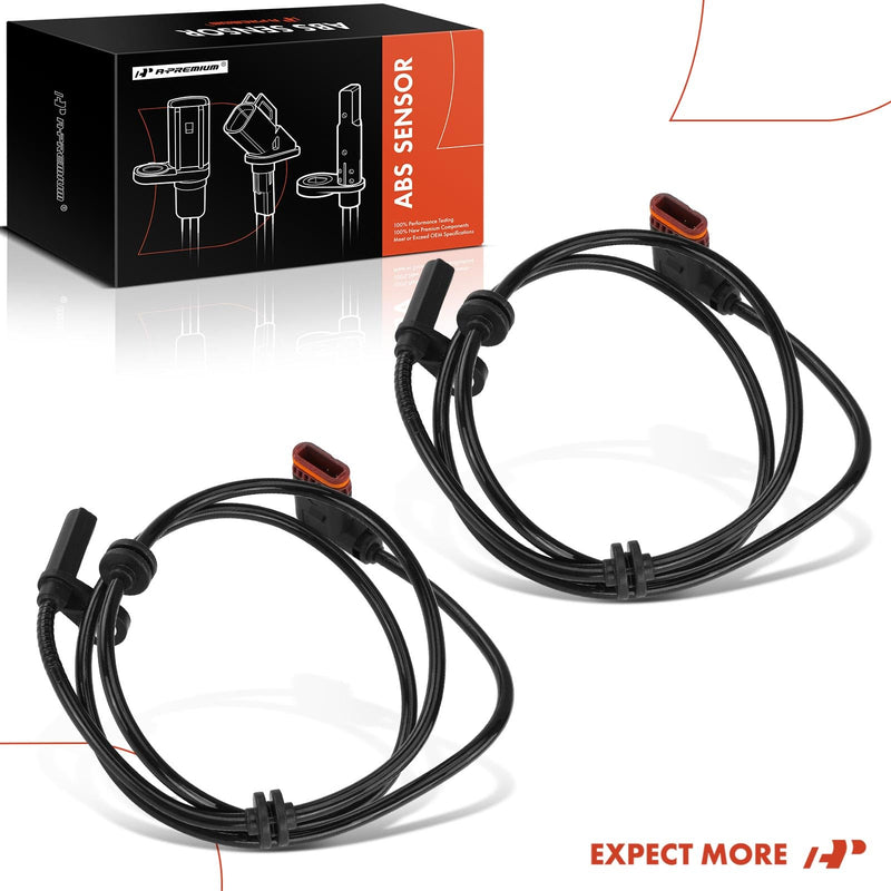 A-Premium 2PC Set Rear ABS Wheel Speed Sensor Compatible with Mercedes-Benz - C250 2013, C300 2008-2013, C350/C63 AMG 2008-2015 - Rear Driver & Passenger Side, Replace# 0986594546 Pack of 2