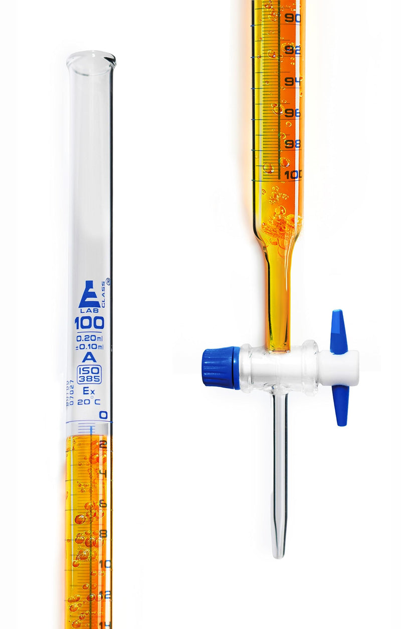 EISCO 100ml Schellbach Glass Burette - Class A - PTFE Stopcock