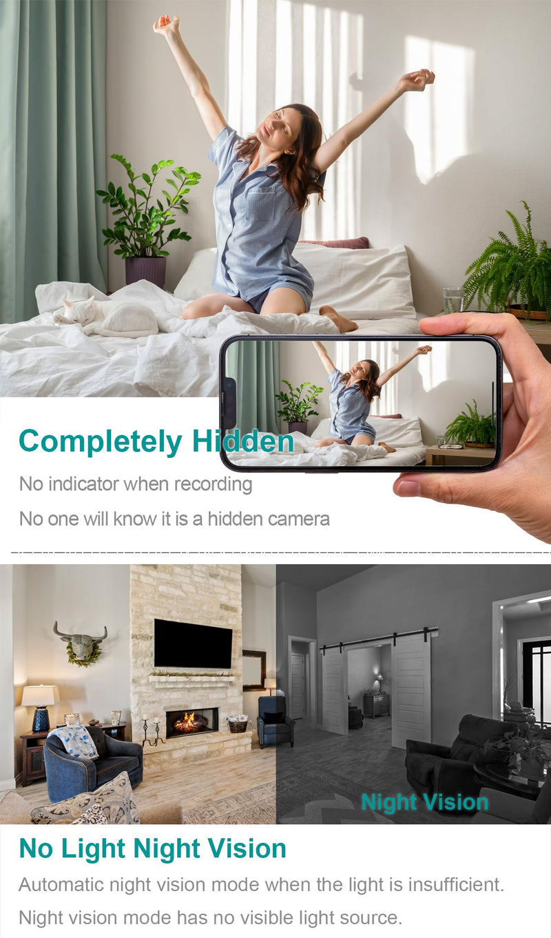 160° Angle 4K HD Charger Camera with Night Vision CAM