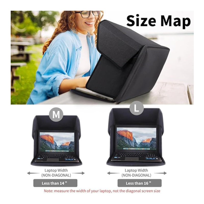 Laptop Sun Shade, Fits 12–16-inch laptops, Anti-Glare Privacy Screen Cover, Foldable Laptop Protective Cover，Ideal for Outdoor Work