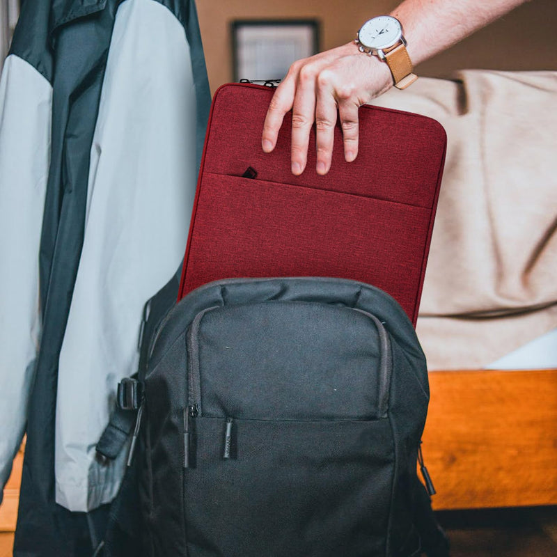 Portable Monitor Case 15.6 Inch, 16.1 Inch Carrying Monitor Sleeve Bag for InnoView Arzopa Lepow GTEK ViewSonic KYY AOC 15.6" USB-C Portable Display Monitors, 15"x10.8" Wine Red