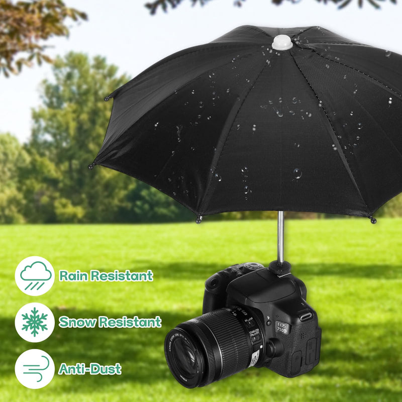 Generic Camera Umbrella, 2 Pack 10.6 Inch Sunshade Camera Hot Shoe Umbrella Rain Cover Protectors for Nikon, Black