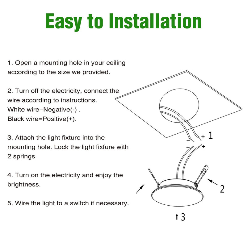 12 Volt RV Interior Light Recessed Mount - 6Packs, 3Inch RV Puck Light, 4W 4000K Cool White, for RV Trailer Camper Motorhome Van Boat Yacht Dia-3inch-6pack 4000K Cool White Light