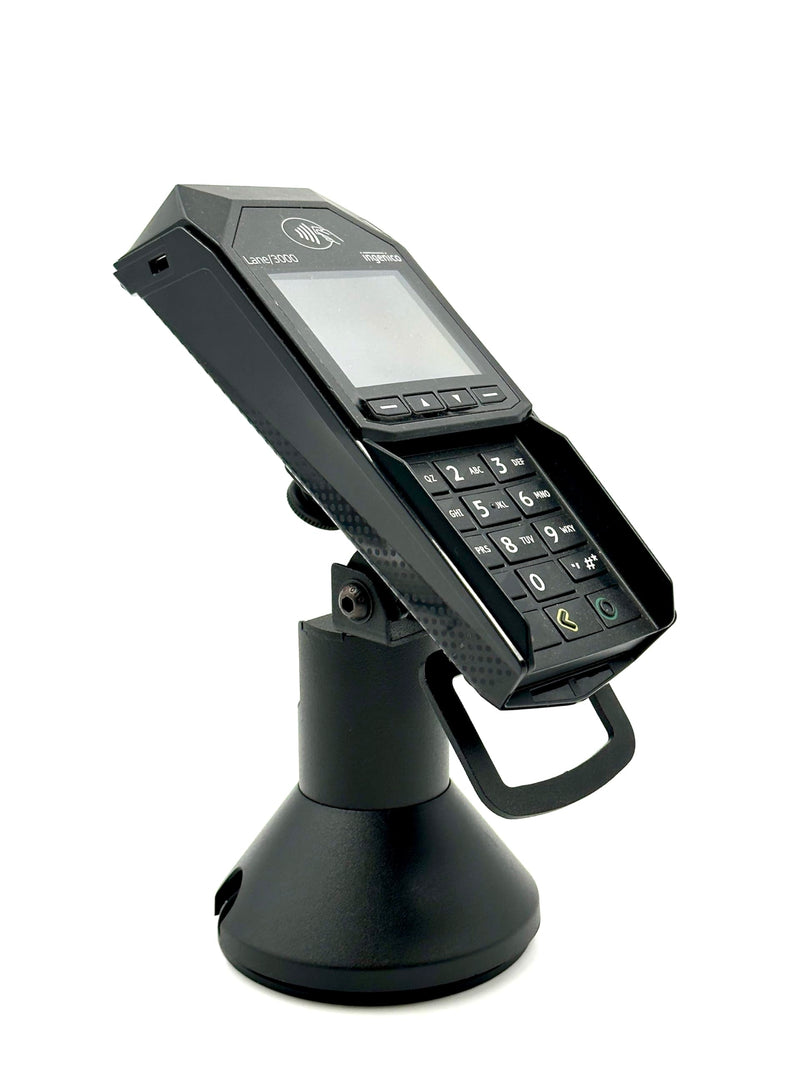 DCCStands Ingenico Lane/3000/5000/7000/8000 Low Profile Swivel and Tilt Stand, Screw-in and Adhesive