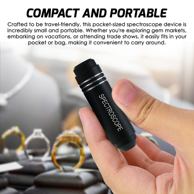 Handheld Diffraction Spectroscope, Pocket-Sized Grating Gemological Spectrometer in a Gem Tool Jewelers Eye Loupe for GIA Use and Quick Identification Gemstone Jewelry Magnifier