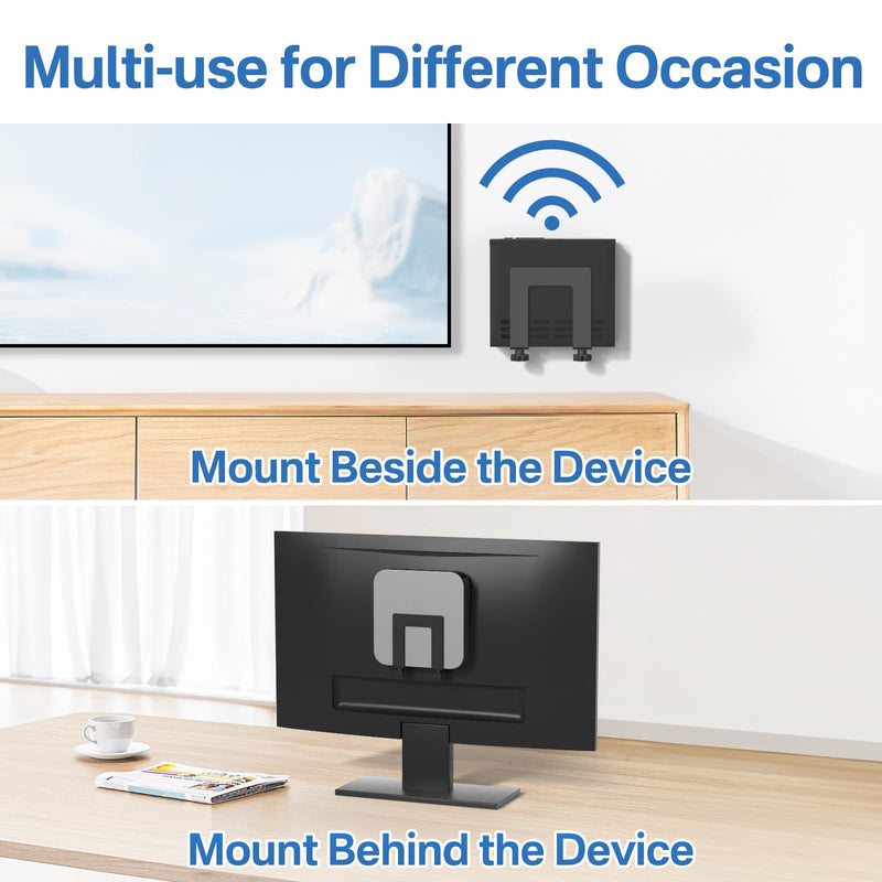Adjustable Wall Mount for Cable Box | Router Mount | Modem Mounts, Cable Box Mount Behind TV for Streaming Media, DVD Players and More Small or Narrow Devices Shelf