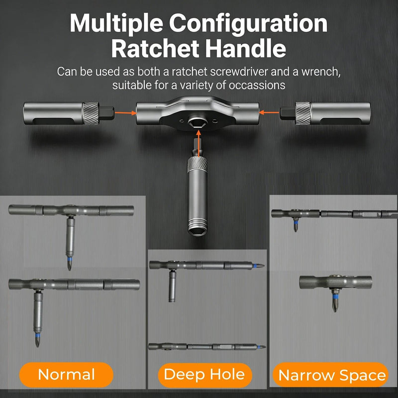 42 in 1 Magnetic Screwdriver Set, T Handle Ratchet Screwdriver Set, Precision Hand Tools for Electronics Repair, DIY Projects, Home Maintenance - Ideal Gift for Men & Women, Orange