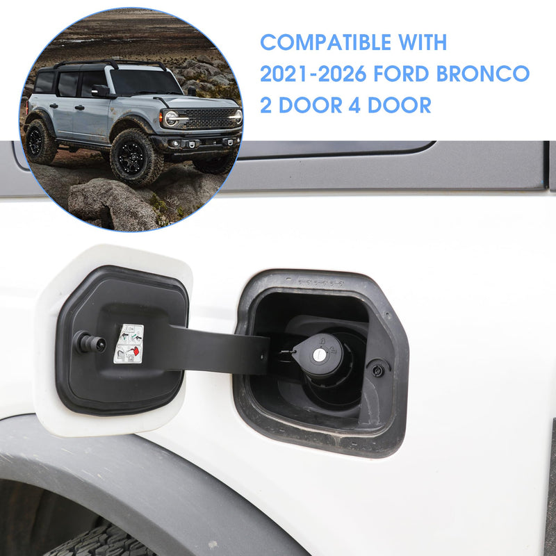 Locking Gas Cap with Key for Bronco, Anti-Theft Locking Fuel Cap Gas Tank Lock for 2021 2022 2023 2024 2025 2026 Ford Bronco Accessories (Not For Raptor,Maverick) Fit 2.31" Threaded Hole
