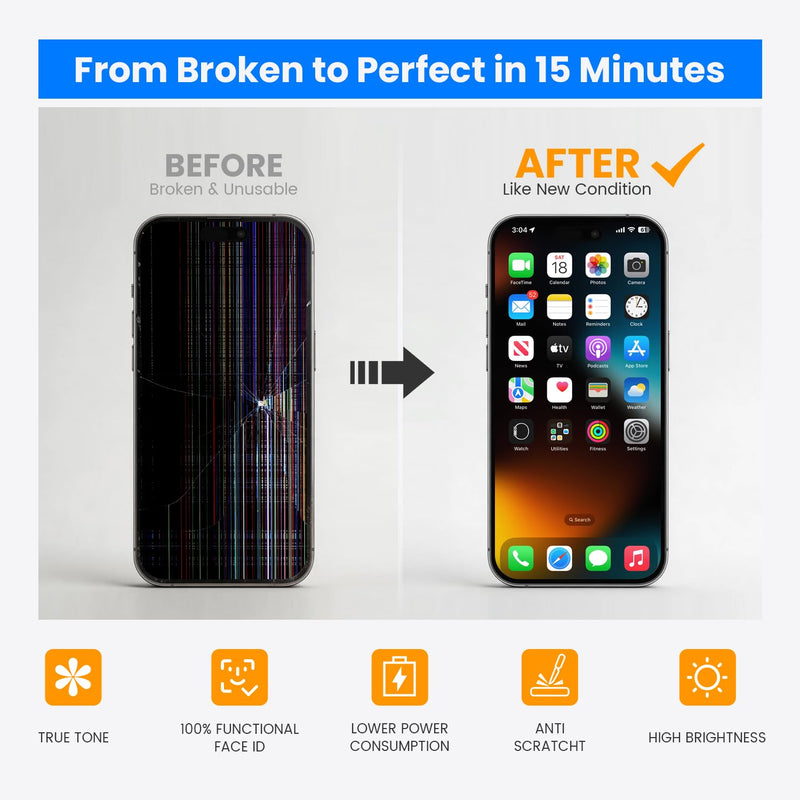 for iPhone X Screen Replacement 5.8" LCD Display Repair Kit | Sensitive 3D Touch Full Repair kit HD, Digitizer Assembly with Tools Set, Tempered Glass Protector, Waterproof Frame Adhesive for X