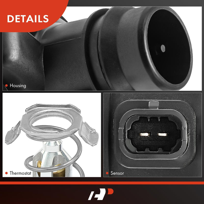 A-Premium Thermostat Housing Assembly W/Sensor & O-Ring & Gasket & Thermostat [4Cyl 1.4L] Compatible with Chevy Sonic 12-19, Cruze 11-15, Trax 13-19 & Buick Encore 13-19, Replace# 55579010, 55565336