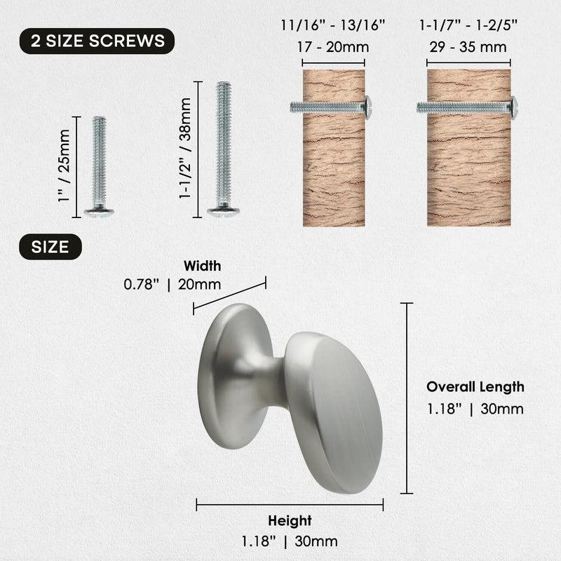 10 Pack Cabinet Knobs Brushed Nickel Solid Zinc Alloy Drawers Dresser Knobs Modern Kitchen Cupboard Bathroom Furniture Hardware Knob 10pack - Brushed Nickel