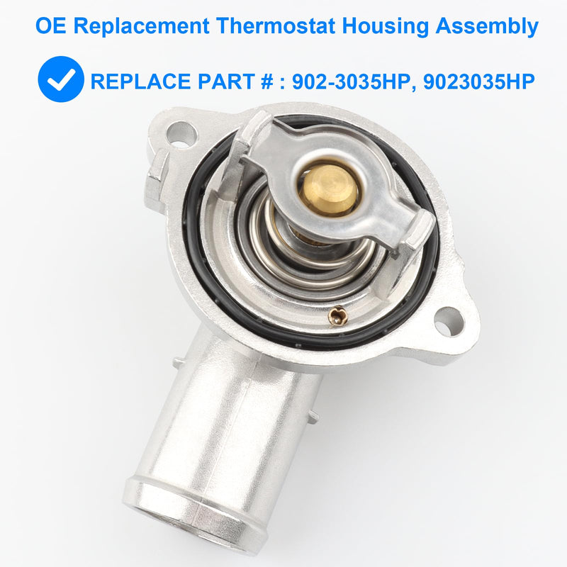 Upgrade Aluminium Thermostat Housing Assembly, Replace 902-3035HP, 9023035HP Compatible with Chrysler Dodge 3.6 3.6L - 2011-2022 Chrysler 300, 2011-2022 Challenger, 2011-2022 Charger, 2013-2017 300C