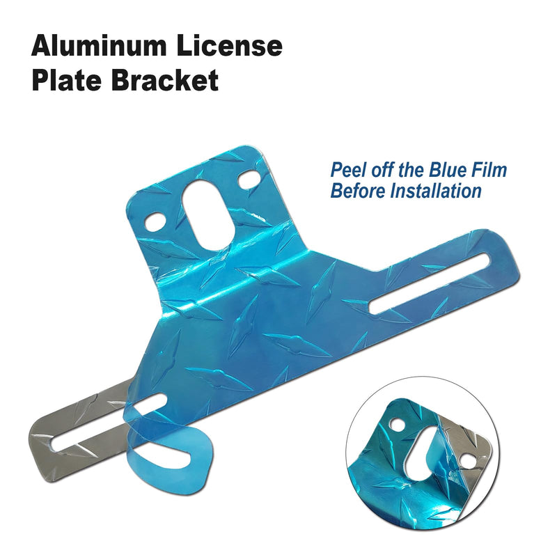Trailer License Plate Bracket Frame- Aluminum Heavy-Duty Bracket Holder for Trucks, Trailers, RVs, Boats, 1 Pack Universal License Plates with Mounting Screws, Caps