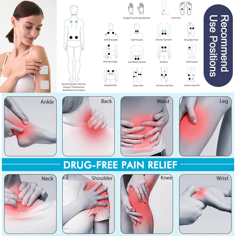  [AUSTRALIA] - TENS Unit Electrode Pads 30 Pcs, 2.0mm Pin Replacement Pads Compatible with Auvon, TENS 7000-5 Assorted Sizes Reusable Self-Adhesive Electrodes for Muscle Stimulator Pain Relief