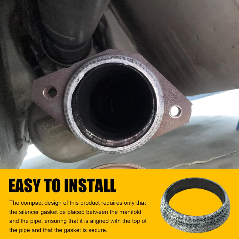 ID 65mm Car Exhaust Gasket, High Grade Graphite Flange Gasket Seal Muffler Ring for Piping Connection, Leakproof Manifold Exhaust Donut Gaskets Replacement for SUV Truck RV