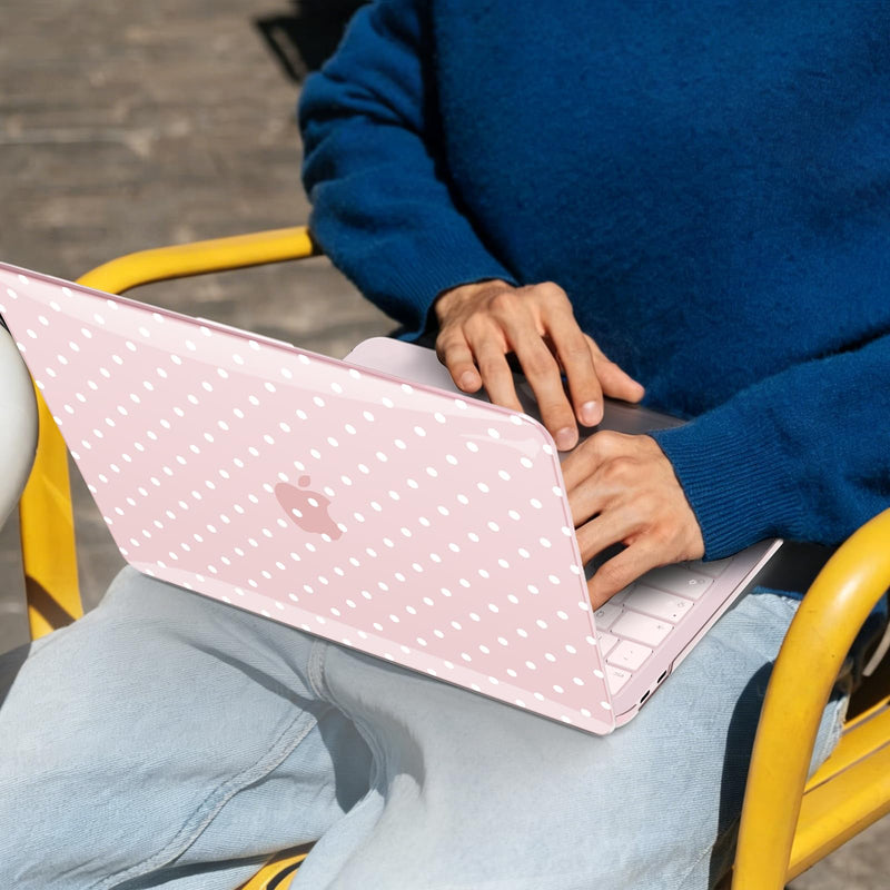 B BELK for MacBook Neo Case 13 inch 2026 A3404, Blush Polka Dot | Cute Protective Plastic Hard Shell for Mac Neo Case 13 inch with Keyboard Cover & Screen Protector, Lightweight, Easy Snap-On