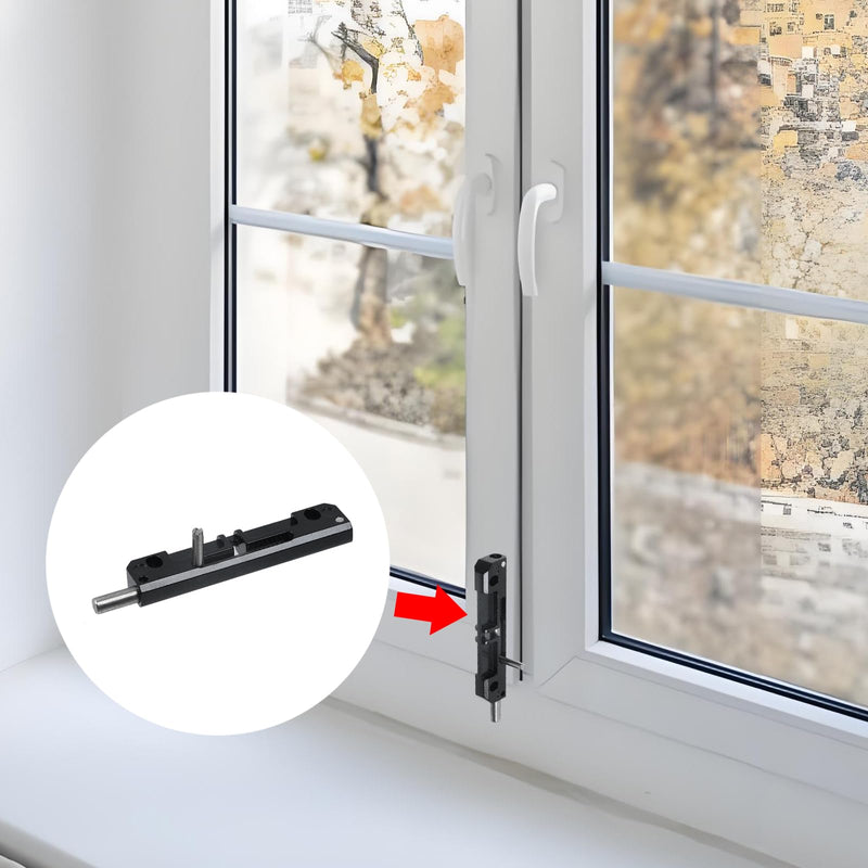 8 Pcs Right Spring Loaded Latch Zinc Alloy Spring Loaded Barrel Bolt Latch Normally Locked Flush Bolt for Industrial Device Door Equipment Doors, Black Right latch style two