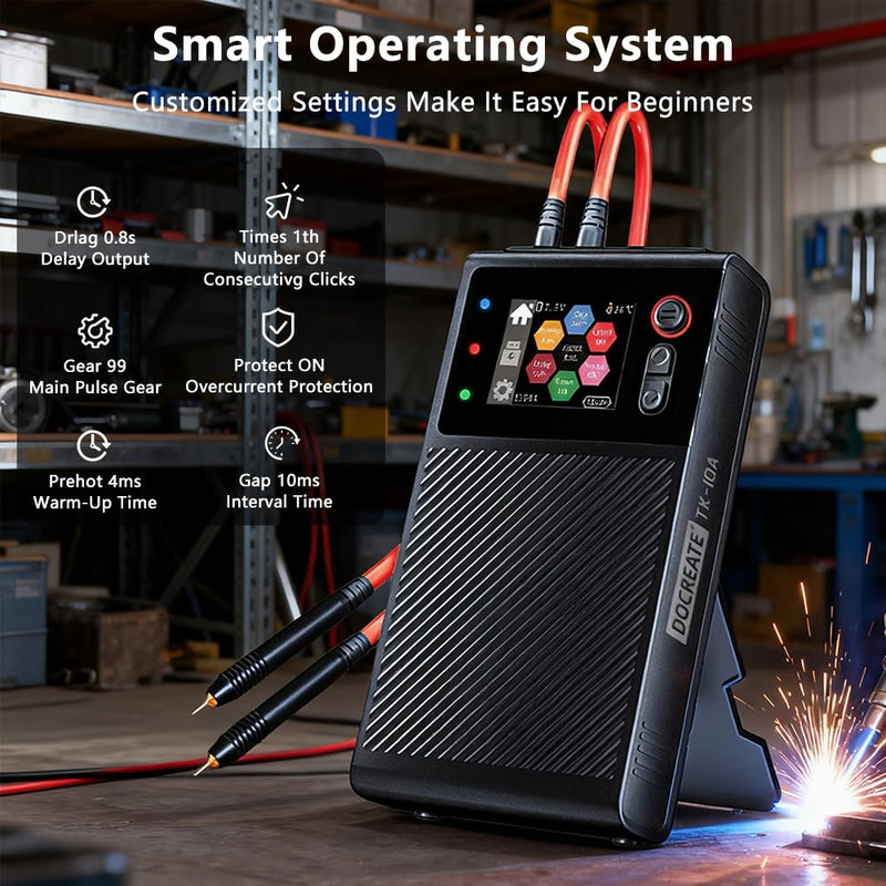 Battery Spot Welder, 8000mah Portable Handheld Spot Welder with LCD Screen, 99 Gears Pulse Adjustable Spot Welding Machine 0.1mm-0.25mm for Iron, Stainless Steel, Nickel Strip, 18650 Battery Pack