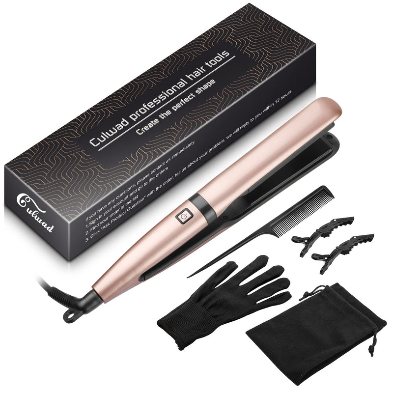 Hair Straightener, Professional Ceramic Flat Iron for Hair and LCD Digital Display with Adjustable Temp (160℃-230℃) Straightner Iron, Dual Voltage Gold