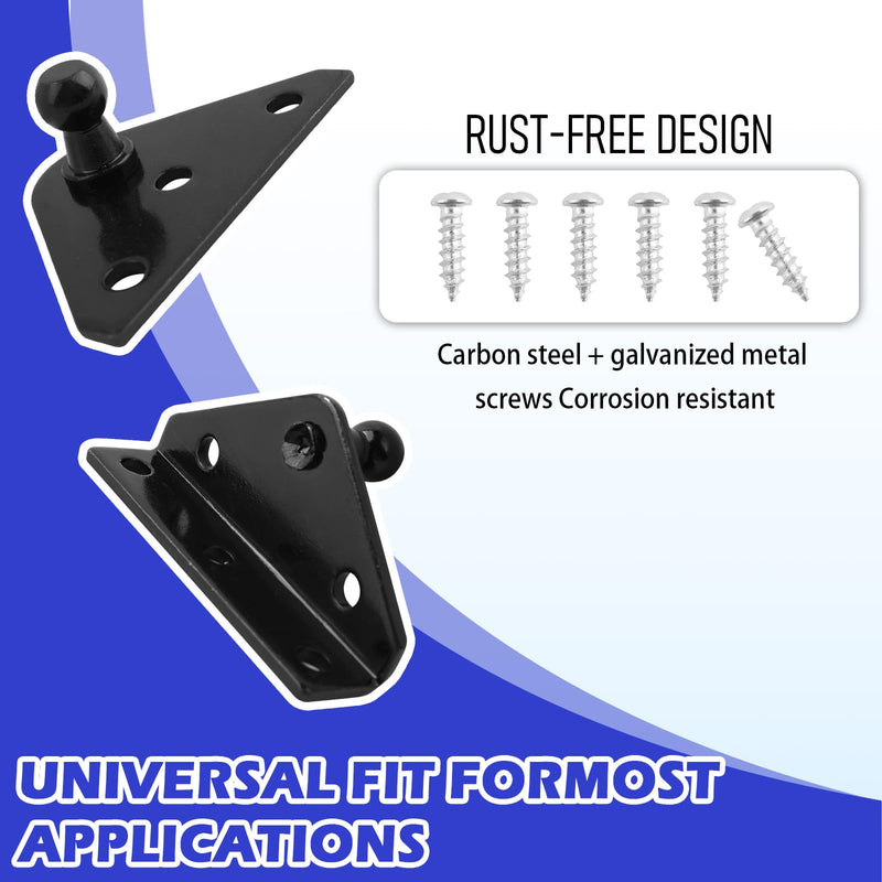 4PCS 10mm Ball Stud Mounting Brackets,Gas Strut Mount Bracket for Heavy-Duty Lift Supports & Gases Spring Struts,Professional Gas Strut Mounting Brackets with 16 Screws