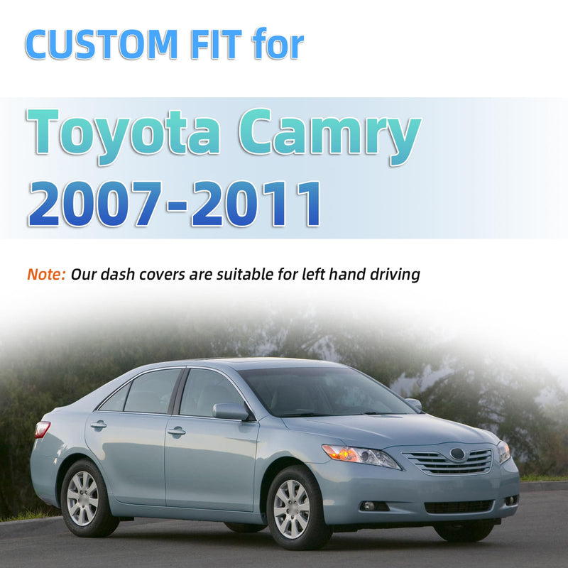 Dash Cover Compatible with Toyota Camry SE XSE LE 2007 2008 2009 2010 2011 Dashboard Mat Pad Dash Carpet Protector 2007-2011 Camry Black
