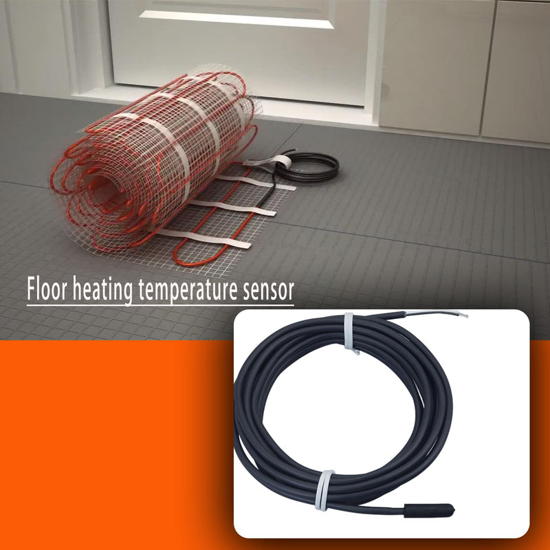 Floor Heating Sensor NTC 10k Ohms Floor Temperature Sensor Length 119in Can be Cut to Size 2-Pack