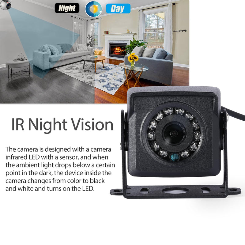 HD 5MP IP65 Waterproof Mini POE IP Camera,12 pcs LEDs IR Night Vision 3.6mm Lens Mini Indoor Outdoor Security Video CCTV Camera,H.265 Motion Detection (I704-2-P-HSV6) 3.6mm Lens waterproof Black I704-2-P-HSV6