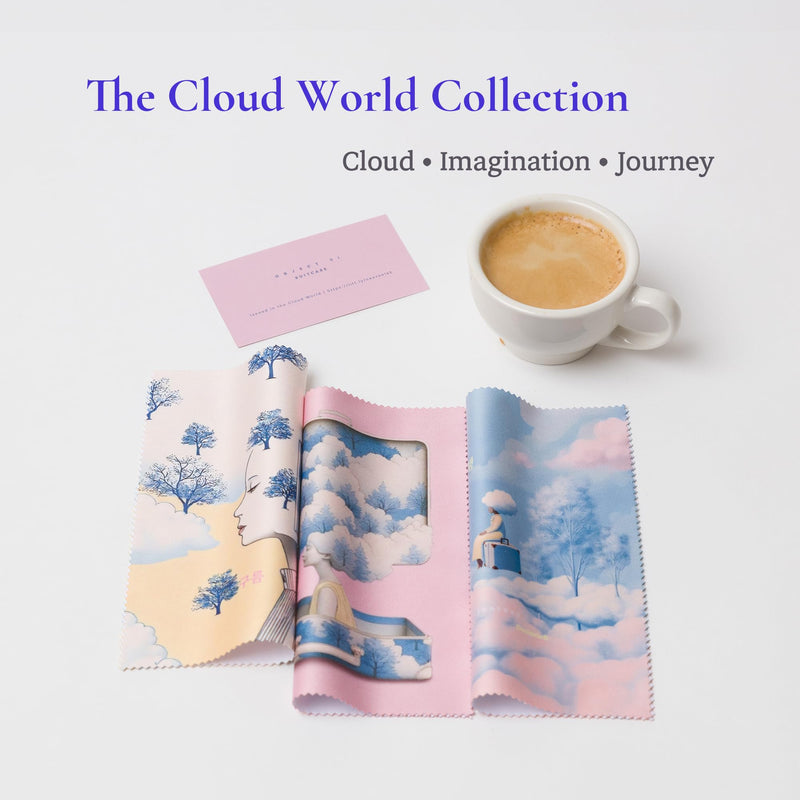 Artistic Microfiber Cleaning Cloth (2-Pack) – Cloud Wonderland Series 01: Suitcase (Journey) Journey