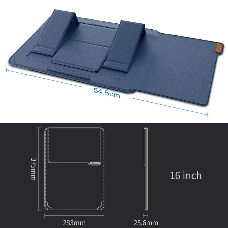 Nillkin Laptop Sleeve 15.6 inch,MacBook Air Sleeve Case with Laptop Stand and Mouse Pad,2 Stand Modes,Slim Protective Cover for MacBook Air M4,Air 15,Samsung/HP/Dell/Asus 15-16 Inch Notebook,Blue Blue