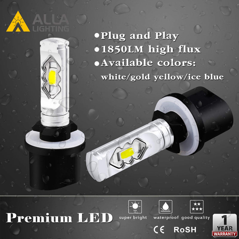 Alla Lighting 3800lm 899 880 LED Fog Light Bulbs, Super Bright PG13 Base 884 885 887 893 H27 H32, ETI 56-SMD (6000K Xenon White) 6000K Xenon White