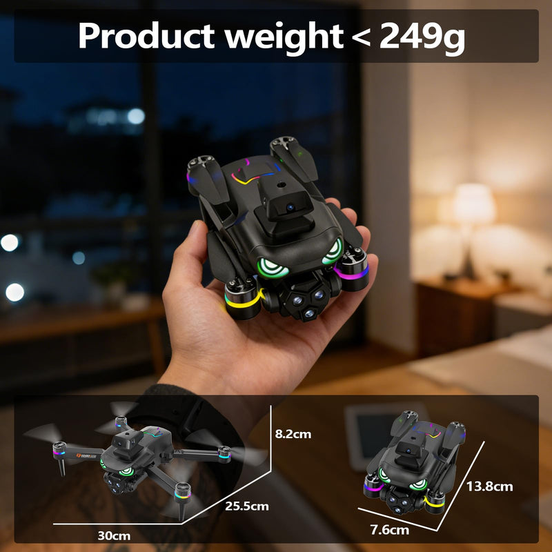 Drone with camera, screen on controller, drone with obstacle avoidance | Drone with camera 2 Batteries, Optical Flow Positioning, One-Touch Takeoff/Landing, drone with camera for kids, Red