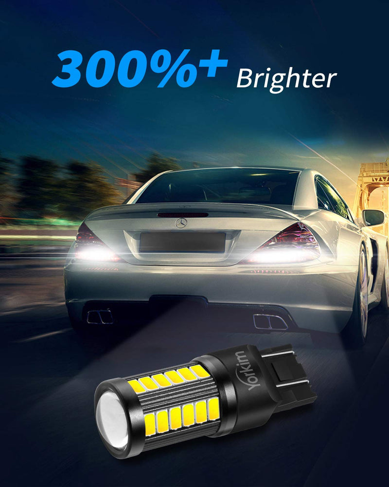 Yorkim 7440 Led Bulb Bright White Lights, T20 Led Bulb, 7443 7441 Led Bulbs, W21W Lights, 7444 Bulbs for reverse/backup/brake light - 5730 33 SMD pack of 2