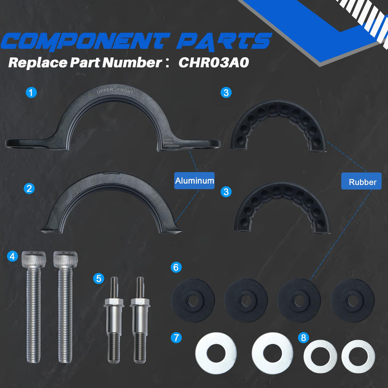 Upgrade CHR03A0 Driveshaft Center Support Bearing Carrier Compatible with Dodge WD Durango 2011+，for Jeep WK2 Grand Cherokee 2011+ Replace 52853646AE 52853646AC (Black) Black