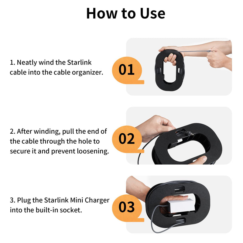 Starlink Mini Cable Management & Silicone Cable Caps Set | Waterproof and Dropproof Starlink Mini Accessories for RVs, Homes, Offices, Outdoor, Easy Storage and Organization
