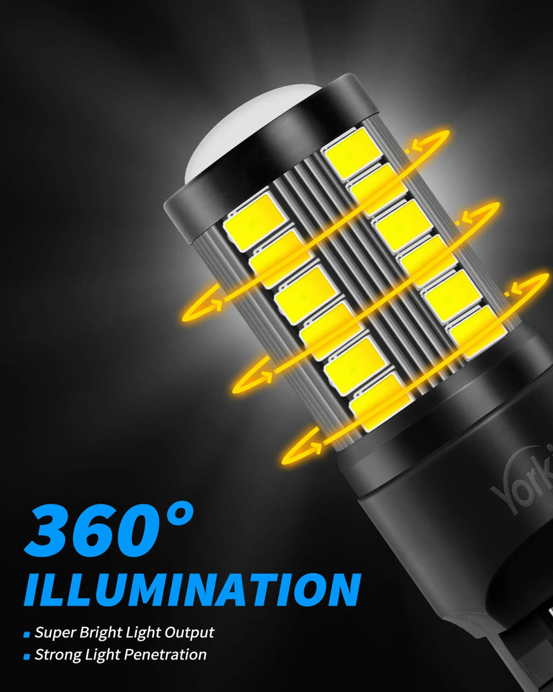 Yorkim 7440 Led Bulb Bright White Lights, T20 Led Bulb, 7443 7441 Led Bulbs, W21W Lights, 7444 Bulbs for reverse/backup/brake light - 5730 33 SMD pack of 2