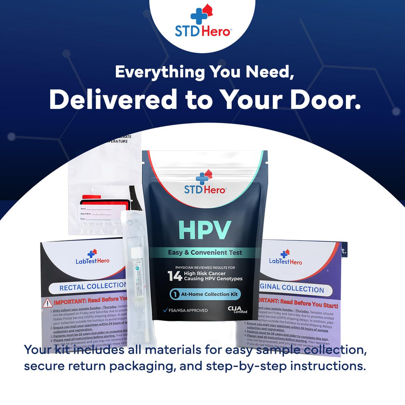 STD Hero At-Home HPV Test – Easy & Convenient Human Papillomavirus Screening for Men & Women, Quick Results for HPV Detection and Early Awareness