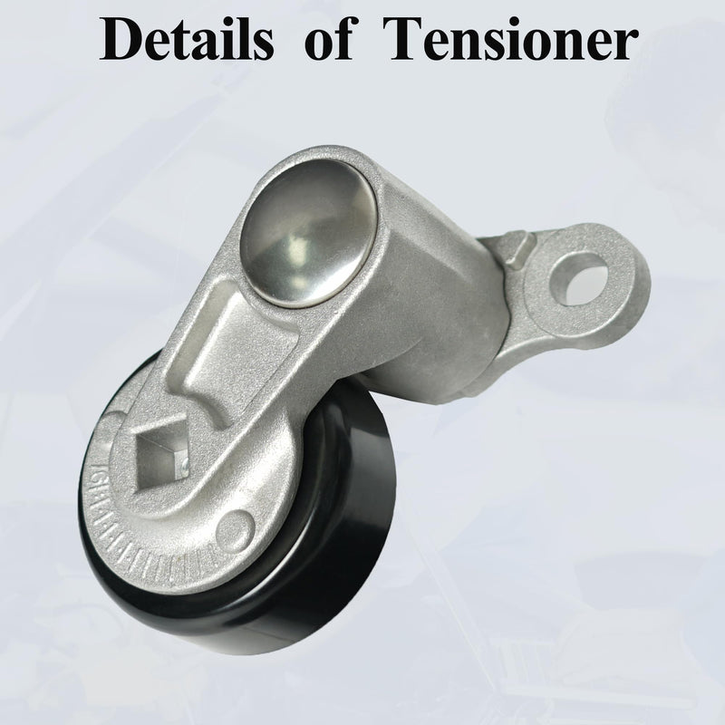 A/C Serpentine Drive Belt Tensioner Kit Fits for Chevy Silverado 1500 Avalanche Express Suburban Tahoe GMC Savana Sierra Yukon Cadillac Escalade 1999-2008, P/N: 19311139, 38159, ACK040378HD