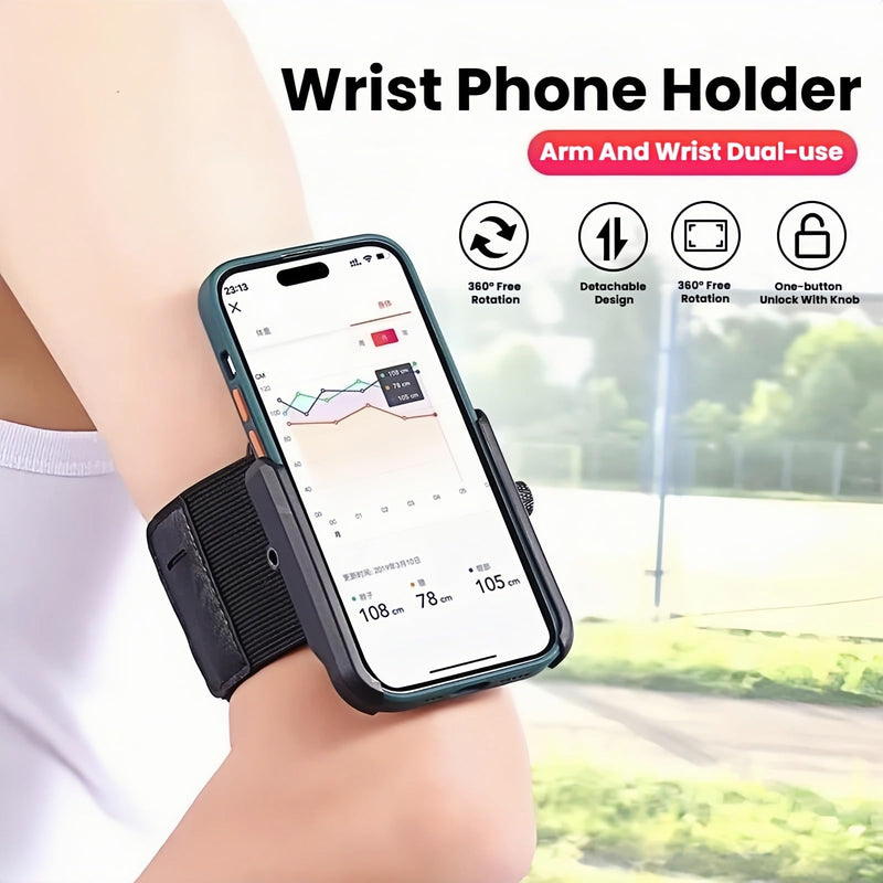 Rotatable Wrist Phone Holder for Running, Universal Forearm Armband Workout Mount for Outdoor Sports