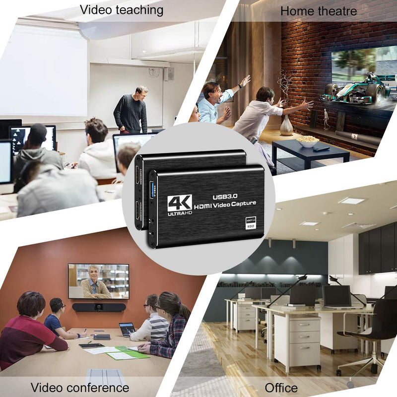 Capture Card Nintendo Switch, 4K HDMI Video Capture Card, 1080P 60FPS, HDMI to USB 3.0 Capture Card for Streaming Work with Camera/Xbox/PS4/PS5/PC/OBS Black