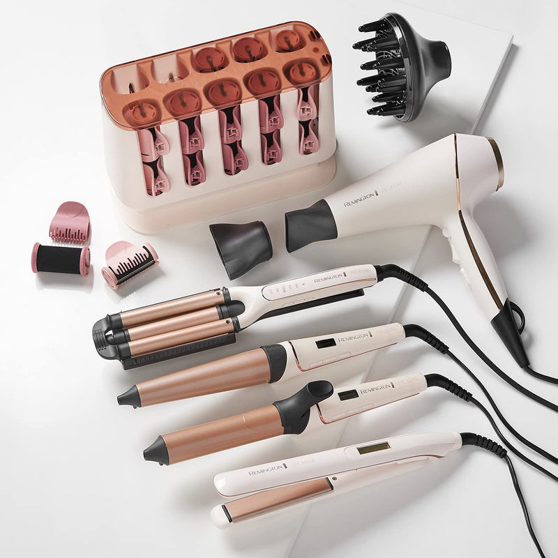 Remington PROluxe Hair Dryer, OPTIheat Technology, Ionic Conditioning | Includes Diffuser and 2 Concentrators, 2400W for Long-Lasting Results, Delivers Frizz Free Hair, AC9140 Rose Gold