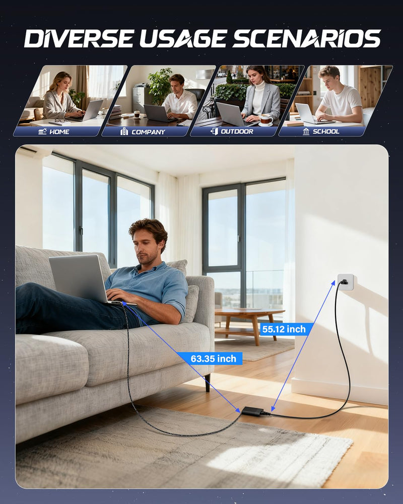 65W Slim USB C Laptop Charger Compatible with HP Spectre, Envy, Elitebook x360, Omnibook, Pavilion, Chromebook, Elite x2 Fast Charging Type C Power Adapter | Supports EliteBook, Pavilion, OmniBook, Dragonfly, ZBook and ProBook; compact 65W USB-C power ...