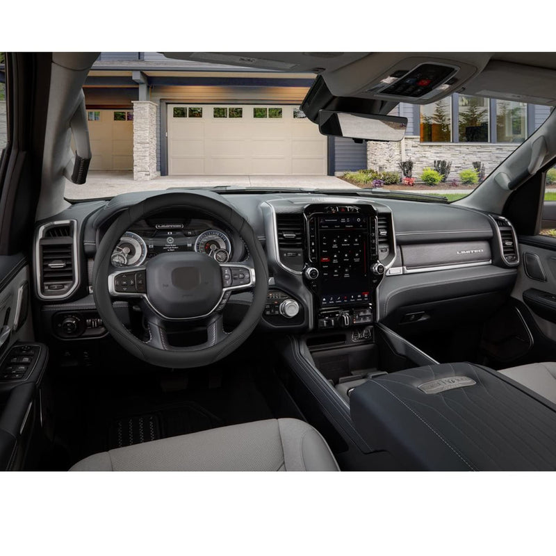 West Llama Customized Auto Car Steering Wheel Cover for Dodge RAM 1500 2500 3500, 15.5-16 inch (Black-Large Size) Large size (15 ½''-16'') A-Black