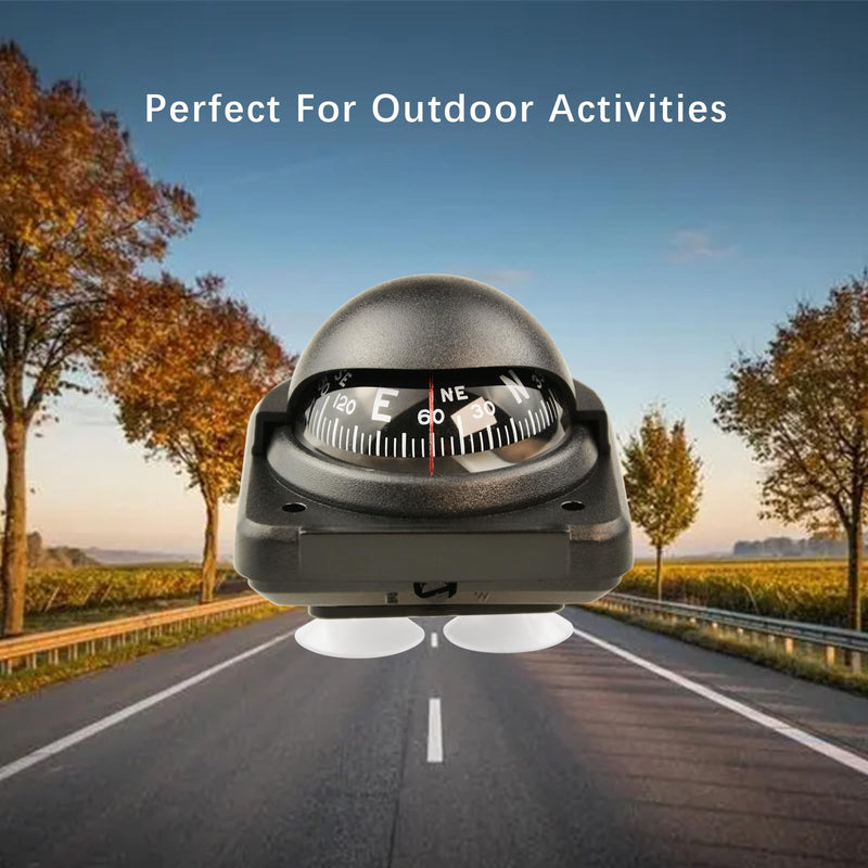 Automotive Compass Ball, Dashboard Adjustable Foldable Navigation Direction Pointing Guide Ball, Magnetic Compass with Adhesive Tape for Auto Cars Boats RV Vehicle Outdoor